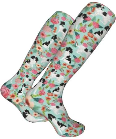 Japanese Chin Dog Compression Socks | Cute Flower Patterns | 15-20 mmHg Support for Running & Cycling - Unisex - Buy Online on GoSupps.com