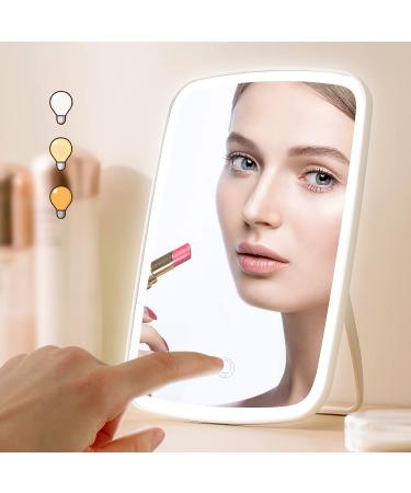 Makeup Mirror Touch Screen Vanity Mirror with Lights  Portable Makeup Mirrors LED Brightness Adjustable Mirror USB Rechargeable Cosmetic Mirror