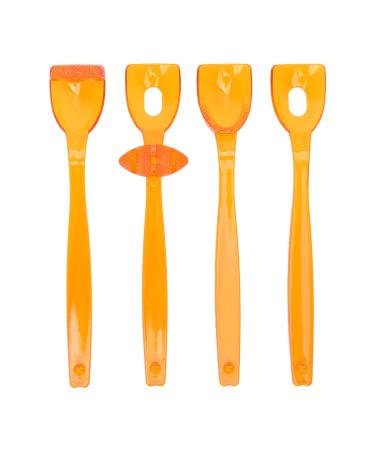 4pcs Lip Tongue Muscle Trainer Mouth Tongue Trainer Recovery Mouth Muscle Rehabilitation Training Device(Large Orange)