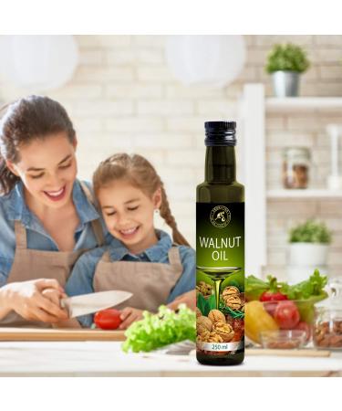 Walnut Oil 250ml - Natural Cold Pressed - USA Glass Bottle for Healthy Cooking Salad Dressings Sauces & More - Buy Online on GoSupps.com