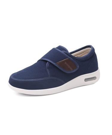 Yytcsjz Mens Diabetic Edema Shoes Widening Shoes Lightweight Walking Sneakers Easy On/Off for Support Elderly Swollen Feet (Color : Blue Size : 12)