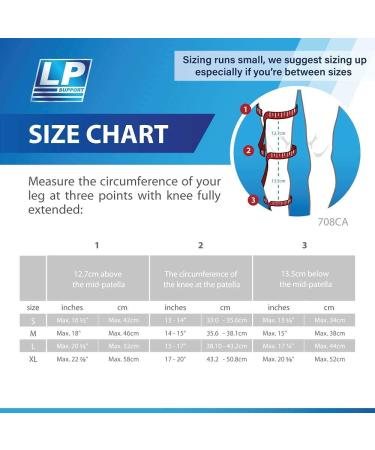 LP SUPPORT 708CA Extreme Knee Support Sleeve - Breathable CoolPrene Compression Brace for Athletes (Black Size L) - International Shipping Available - Buy Online on GoSupps.com