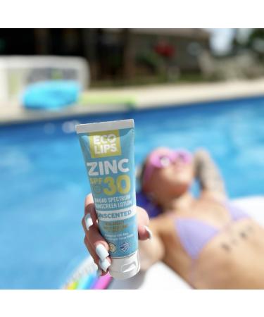 Buy Eco Lips SPF 30 Zinc Mineral Sunscreen Lotion - Reef Safe Water Resistant Natural Ingredients - 4 oz Made in USA - Buy Online on GoSupps.com