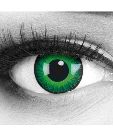 Green colored contact lenses Funnylens 1 pair of elves cosplay manga crazy fun year shining with free lentil tank.Perfect for carnival carnival Halloween and costume |With strength |-4.00 diopters -4.0 diopters 8.6 millimeters 14.00 millimeters 2.0