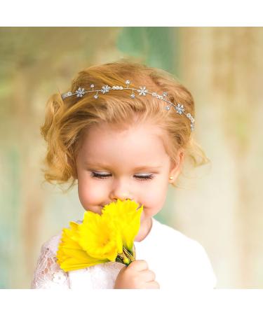 BOUNONT Silver Flower Girl Headpiece | Bridal Hair Accessory for Kids | First Communion Headband - Buy Online on GoSupps.com