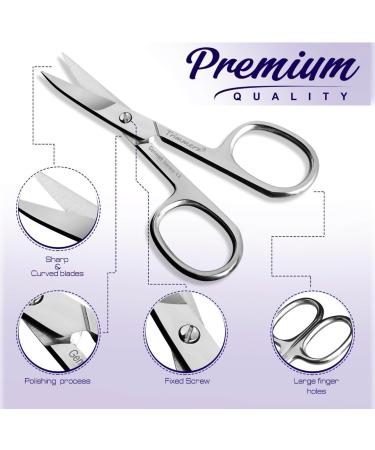 Trimmerz Cuticle Nail Scissors Curved Blade Professional Stainless Steel Beauty Scissors for Manicure Pedicure Eyebrows Nose Hair Trimming Beauty Grooming Thick Toenails Women Men - Buy Online on GoSupps.com