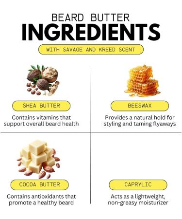 Beard Butter for Men with Cocoa Butter by Beard and Bones | Nourishing Moisturizer for Coarse Hair | 2 Scent Options (Kreed) - Buy Online on GoSupps.com
