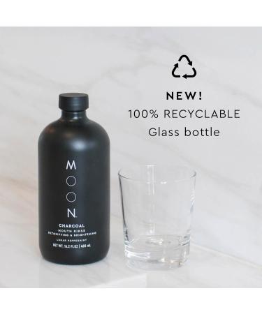 MOON Charcoal Mouth Rinse - Fluoride-Free Alcohol-Free Freshens Breath Detoxifies with Lunar Peppermint Flavor - 16 oz - International Shipping Available - Buy Online on GoSupps.com