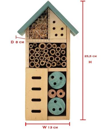 ALAYSTAR Premium Wooden Garden Insect Hotel Nest Shelter for Bees Insects Ants Lady beetles And All Types of Insects (SMALL WOODEN INSECT HOME) - Buy Online on GoSupps.com