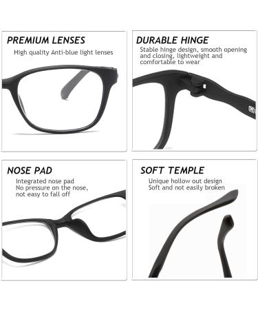 Hubeye 4 Pack Round Reading Glasses - Ultralight TR90 Black Frame Anti-Blue Light 3.0 Diopters for Men & Women - Buy Online on GoSupps.com