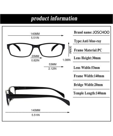 6 Pack Blue Light Blocking Computer Reading Glasses for Women and Men - Spring Hinge Readers 3.0x Magnification - Buy Online on GoSupps.com