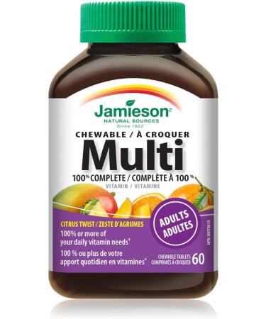 Jamieson 100% Complete Chewable Multivitamin for Adults - Citrus Twist, 60 Tablets - Buy Online on GoSupps.com