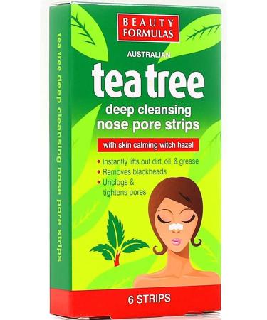 Beauty Formulas Australian Tea Tree Deep Cleansing Nose Pore Strips x 18 - Buy Online on GoSupps.com