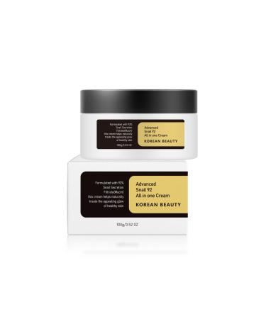 Snail Mucin 92% Repair Cream Snail mucin essence Daily Face Gel Moisturizer for Dry Skin Korean Beauty Korean Skincare (3.52 Fl Oz) Day and night cream