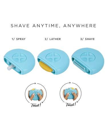 Buy 3 in 1 Electric Shaver for Women - Portable Body Hair Trimmer & Manual Hair Removal Tool in Blue | International Shipping Available - Buy Online on GoSupps.com