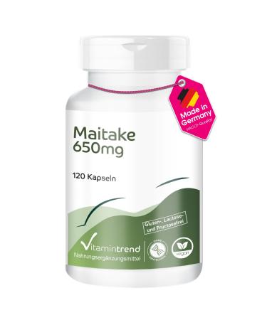 Maitake Powder 650mg - 120 Capsules Functional Vital Fungus Adaptogen Vegan | Vitamintrend