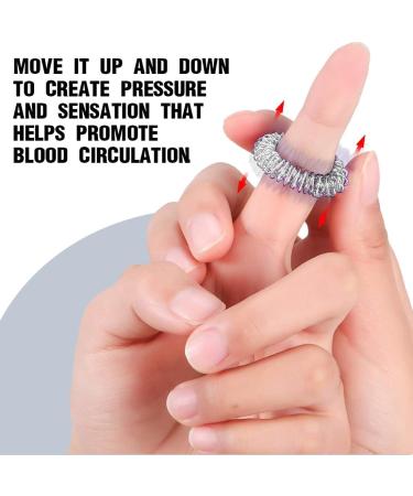 KSK EHW Acupressure Rings Set - 6 Anti-Stress Finger Massage Rings for Stress Reduction (Silver & Black) - Buy Online on GoSupps.com