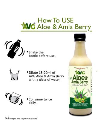 AVG Health Organics Aloe & Amla Berry Aloevera & Amla Juice with Ashwagandha Immunity Booster Natural Detox Sugar Free 500ML | Pack of 2 - Buy Online on GoSupps.com