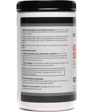 Beverly International Glutamine Select 60 Servings - Clinically Dosed BCAA and Glutamine Formula for Lean Muscle & Recovery - Sugar-Free - Black Cherry - Buy Online on GoSupps.com