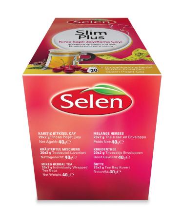 Selen Slim Plus Cherry Herbal Tea - 20 Tea Bags for Weight Loss & Detox | International Shipping Available - Buy Online on GoSupps.com