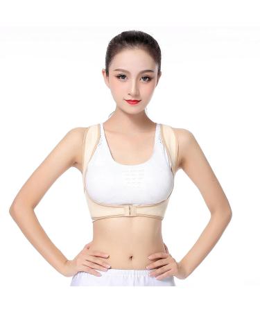 Posture Corrector Adjustable Back Fracture Support Men Women Back Clavicle Spine Shoulder Correction Beige XL - Buy Online on GoSupps.com