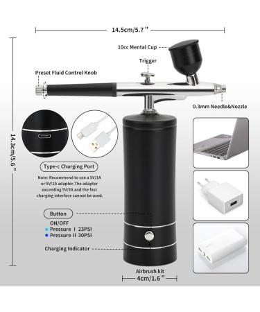 BIXUEJ Upgraded Airbrush Set with Air Compressor Cordless Automatic Airbrush Set Handheld Rechargeable Airbrush for Makeup Easy Install B Black - Buy Online on GoSupps.com