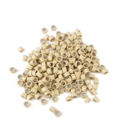200 Blonde Silicone Aluminium Micro Nano Rings for I Tip/Nano Hair Extensions - 5.0x3.0x3.0 mm - Lined Beads - Hair Extension Tool Beads - Buy Online on GoSupps.com