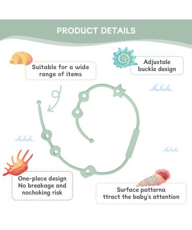 ClDy Baby Toy Pacifier Chain & Silicone Cup Catcher | BPA-Free Stroller & Car Seat Straps (Ocean Blue & Green) - 2 Pack - Buy Online on GoSupps.com