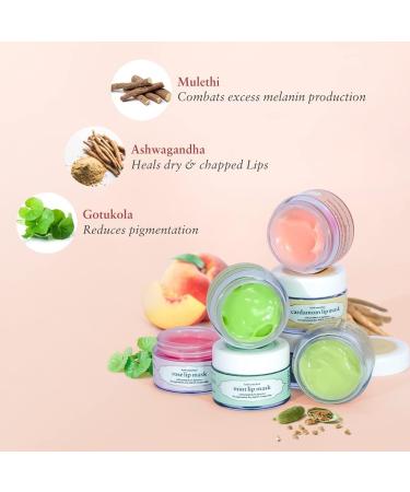 Just Herbs Ayurvedic Peach Lip Mask Balm For Chapped Dark & Dry Lips - Vegan Lip Mask For Men & Women 15gm - Buy Online on GoSupps.com