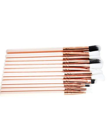 12-Piece Professional Eye Makeup Brush Set - Blender Eyeliner Eyebrow & Concealer Brushes - High-Quality Beige Cosmetic Tools - Buy Online on GoSupps.com
