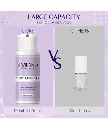 Saviland Cuticle Remover Kit - 120ML Cuticle Cream with Trimmer Nipper & Pusher - Nail Care Tools for Salon & DIY - 4.06 Oz - Buy Online on GoSupps.com