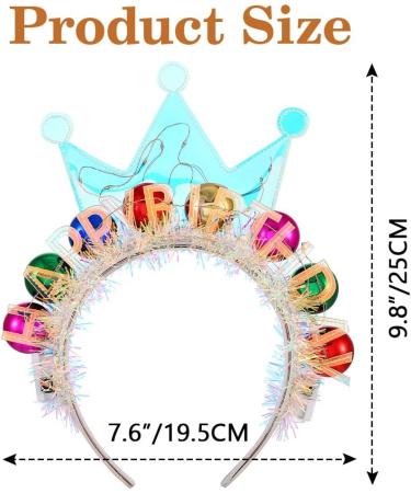Handcess Light up Birthday Headband Festival LED Crown Hair Band Luminous Costume Hair hoop Party LED Hair Accessories for Women Colorful - Buy Online on GoSupps.com
