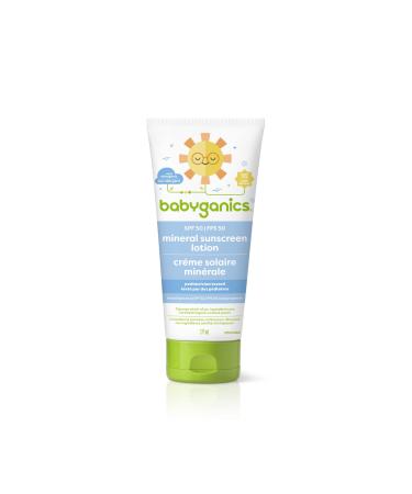 Babyganics Fragrance-Free Sunscreen Lotion SPF 50 Sunblock with UVA/UVB Protection for Baby's Skin Tear-Free Formula with Zinc Oxide 177 mL Packaging May Vary