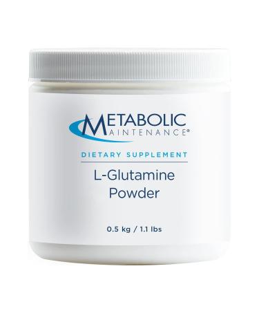 Metabolic Maintenance L-Glutamine Powder - 1000mg Pure Amino Acid Supplement Easy Drink Add-in - Support for Gut + Intestinal Health Exercise + Muscle Recovery (500g / 500 Servings)