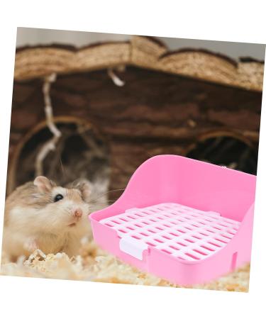 COLLBATH Box Rabbit Toilet Guinea Pig Cooling Racks for Baking Pet Litter Pan Trainer Cat Toilet Plastic 28.5X23.5X15.5CM Pink - Buy Online on GoSupps.com