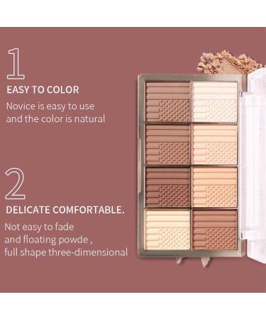 Setting Makeup Powder Waterproof Oilproof Face Makeup Palette Face Shading Powder 4 Highly Pigmented Colors for Contouring and Highlighting Shzons 02 - Buy Online on GoSupps.com