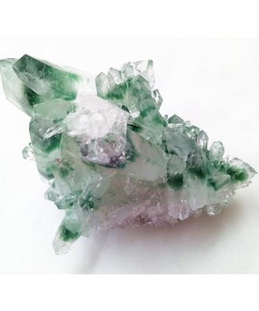 Choice of Gifts 300g Natural Green Ghost Quartz Cluster Crystal Cluster Vibration Stone