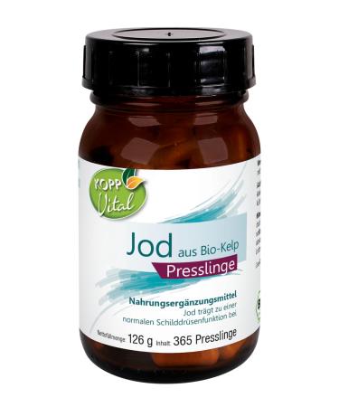 Kopp Vital iodine from Bio-Kelp Pressage |126 G |1 x 365 pressing |Organic brown algae |Premium quality |Bio -certified |Pharmacy quality