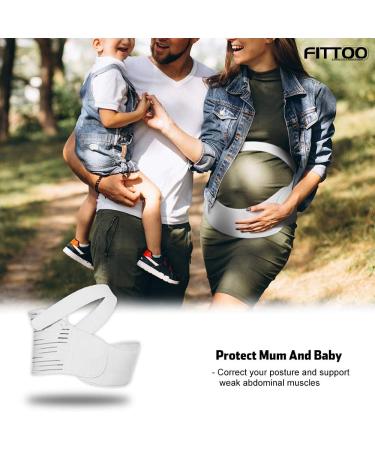 FITTOO Maternity Support Belt - Pregnancy Belly Back Brace - White, Size Medium - Buy Online on GoSupps.com