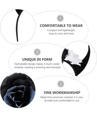 Lurrose Devil Horn Hair Band Gothic Rose Headband Black Devil Horn Headpiece Mexican Flower Hair Hoop Halloween Party Headwear Headress Party Props (Black Grey) - Buy Online on GoSupps.com