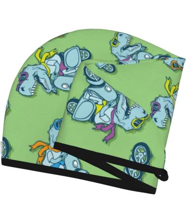 Motorcycle Riding Dinosaur Microfiber Hair Towel for Women - Super Absorbent Coral Velvet Quick Dry Wrap for Long Curly Thick Hair - International Shipping Available - Buy Online on GoSupps.com