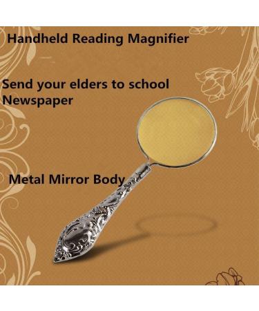 Mini Glass Handheld Retro Reading Magnifier 4X HD Lens Diameter 45mm Metal Handle Old Man Child Student Good Times - Buy Online on GoSupps.com