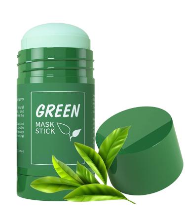 Green Tea Mask Stick for Face Purifying Solid Green Clay Stick Mask For Blackhead Remover Anti-Acne Oil Control & Clean Pores for All Skin Types Women and Men