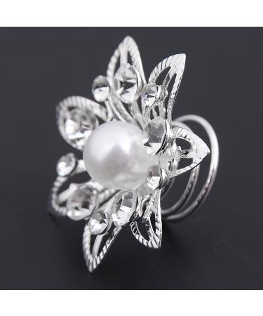 Yantu 10 Pcs Crystal Flower Hair Pins - Women's Swirl Twists Coils Spirals Clips - Buy Online on GoSupps.com