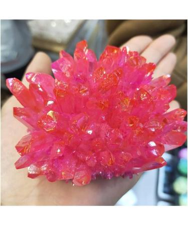 Electroplate red Aura Quartz Crystal Cluster with Rainbow Light Natural Stone and for Home kaixun - Buy Online on GoSupps.com