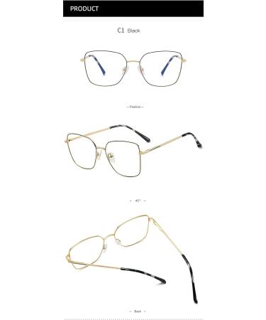 Tofox Blue Light Filter Cat Eye Glasses | Retro Metal Frame | No Container | Includes Case & Cleaning Cloth | Unisex | Color-3 - Buy Online on GoSupps.com