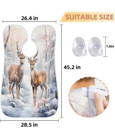 Snowy Deer Beard Bib Apron | Beard Hair Catcher for Men | Perfect Gift for Dad Husband | Fathers Day Anniversary Christmas - Buy Online on GoSupps.com