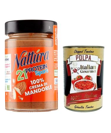 Italian Gourmet E.R. N tt ra Protein Sport Almond Cream 100% no added sugar gluten-free 100% natural high in protein 180g + Italian Gourmet Polpa di Pomodoro 400g