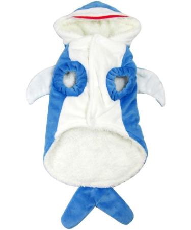Mogoko Funny Shark Pet Costume - Halloween/Christmas Cosplay Apparel, Fleece Hoodie Warm Outfit for Dogs/Cats, Blue - 9.4 Neck Girth, 13.0 Chest - Buy Online on GoSupps.com