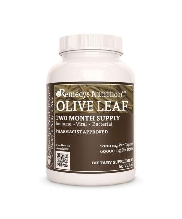 Remedy's nutrition Olive Leaf (Olea Europea) 1,000mg per Capsule/60,000mg per Bottle/Vegan Caps